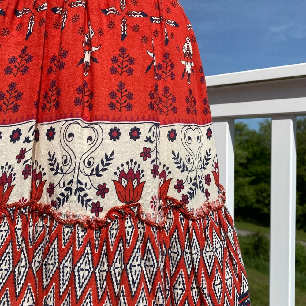 Shrinking Violet Southwestern A-Line Tiered Skirt - Picture 3 of 15
